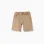 Long chino shorts in linen and cotton for boys, dark beige