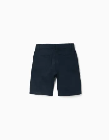SHORTS LINEN, DARK BLUE
