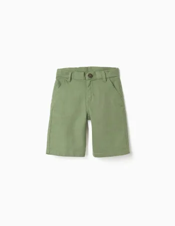 SHORTS LINEN, GREEN