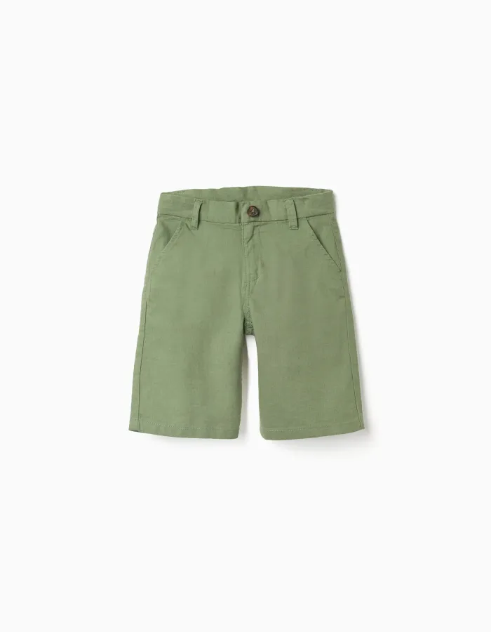 SHORTS LINEN, GREEN