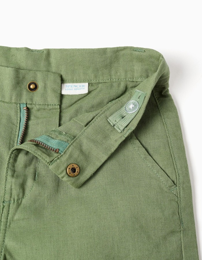 SHORTS LINEN, GREEN