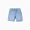 Cotton denim midi shorts with pockets for boys, light blue