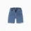 Midi denim shorts with drawstring for boys, blue