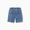 Midi denim shorts with drawstring for boys, blue