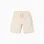 Midi twill shorts with drawstring for boys, light beige