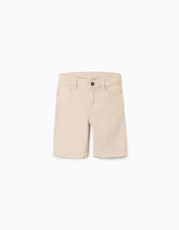 SHORTS TWILL, LIGHT BEIGE