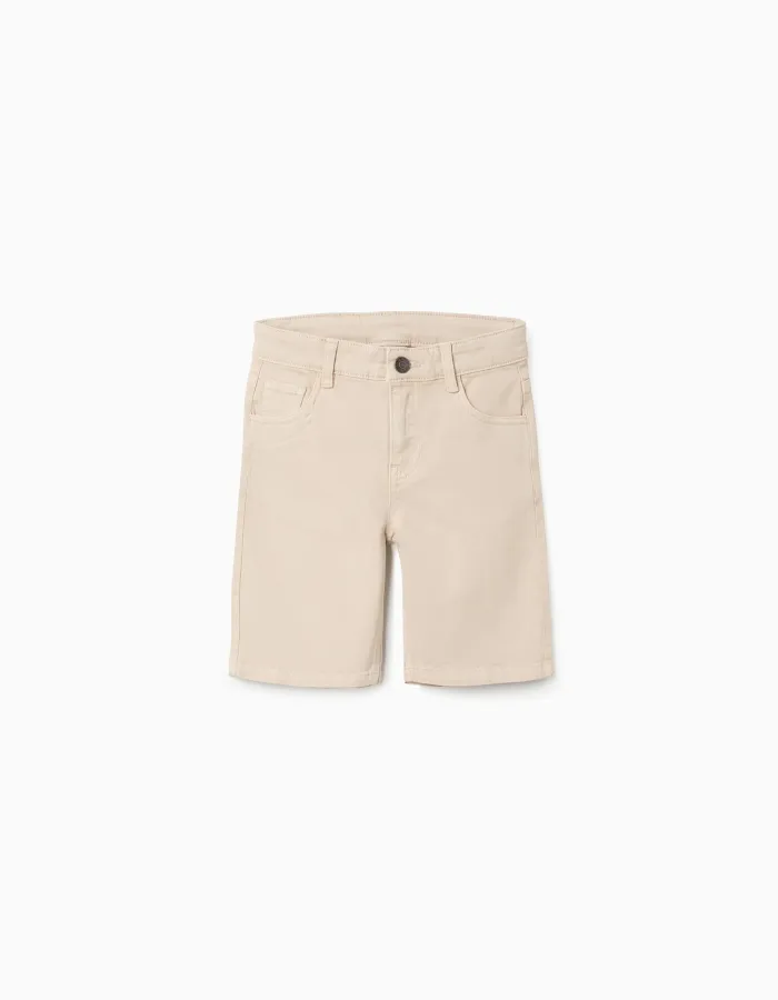 SHORTS TWILL, LIGHT BEIGE