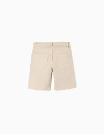 SHORTS TWILL, LIGHT BEIGE