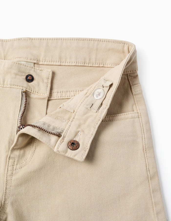 SHORTS TWILL, LIGHT BEIGE