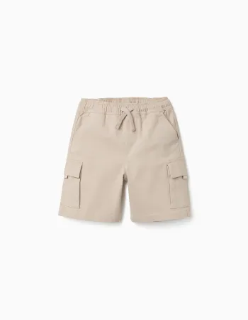 SHORTS TWILL, LIGHT BEIGE