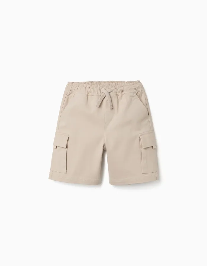 SHORTS TWILL, LIGHT BEIGE