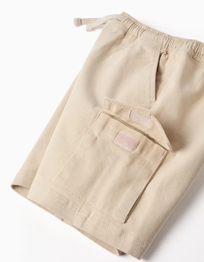SHORTS TWILL, LIGHT BEIGE