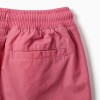 Midi poplin shorts with drawstring and pockets for boys, dark pink