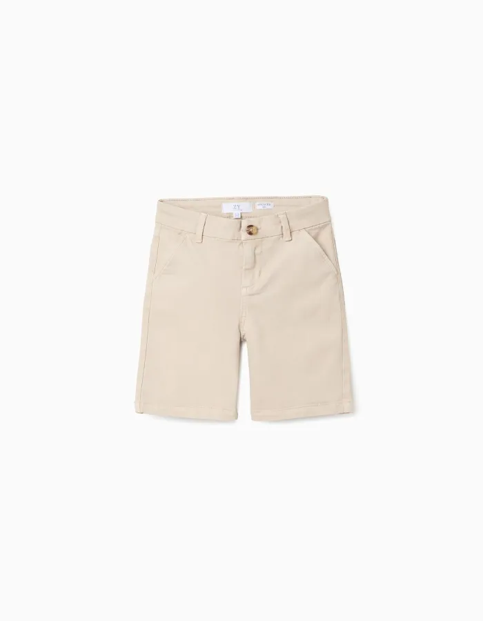 CHINO SHORTS TWILL, LIGHT BEIGE