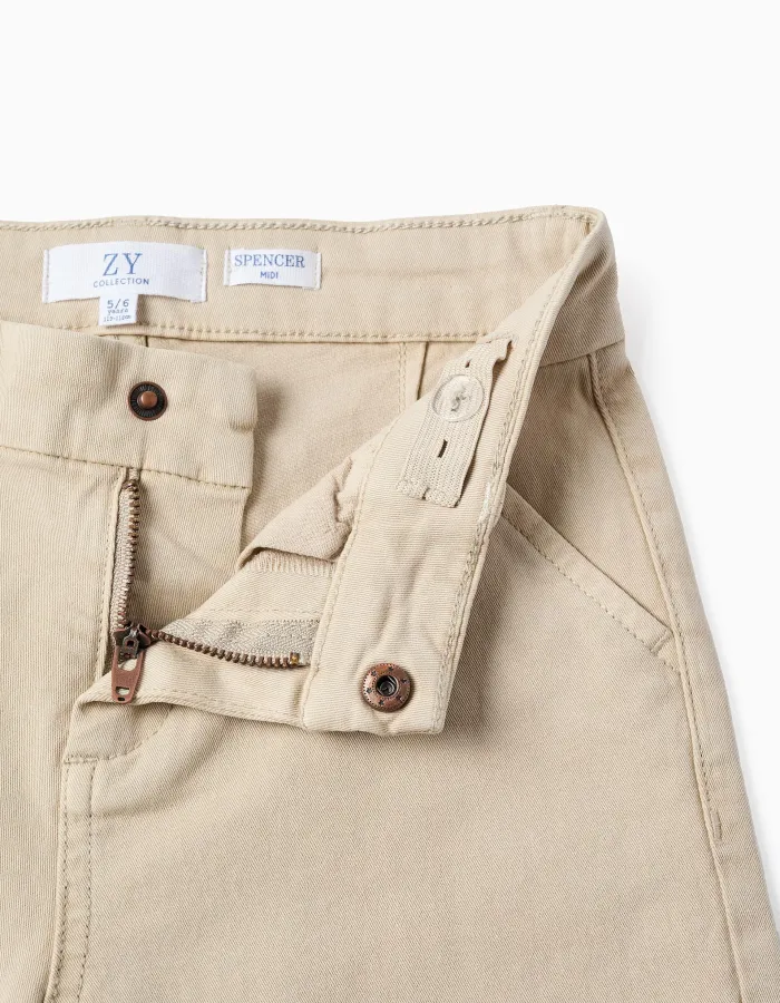 CHINO SHORTS TWILL, LIGHT BEIGE