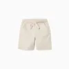 SHORTS LINEN, LIGHT BEIGE