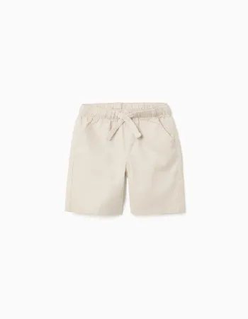 SHORTS LINEN, LIGHT BEIGE