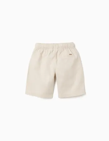 SHORTS LINEN, LIGHT BEIGE