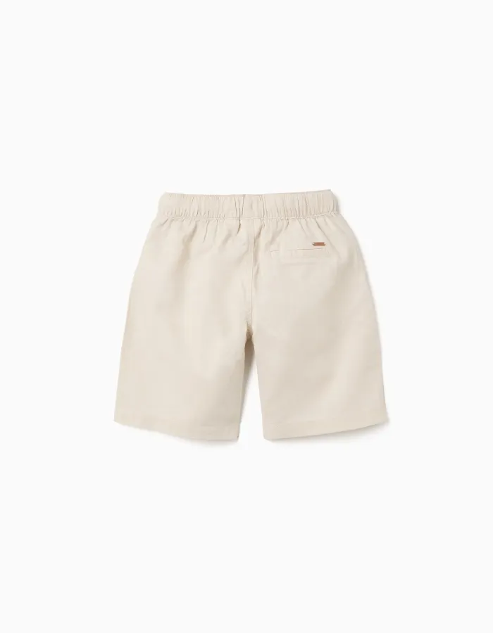 SHORTS LINEN, LIGHT BEIGE