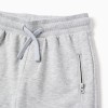 Fleece shorts with drawstring and pockets for boys, light grey