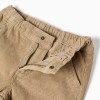 Straight fit corduroy chino trousers for boys, dark beige
