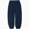 Cotton joggers with Marvel print and drawstring for boys, navy blue