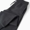 Slim fit brushed joggers with print for boys, dark grey