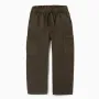 Baggy twill trousers with cargo pockets for boys, brown