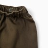 Baggy twill trousers with cargo pockets for boys, brown