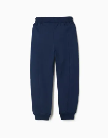 Brushed joggers with Spider-Man print and drawstring for boys, navy blue