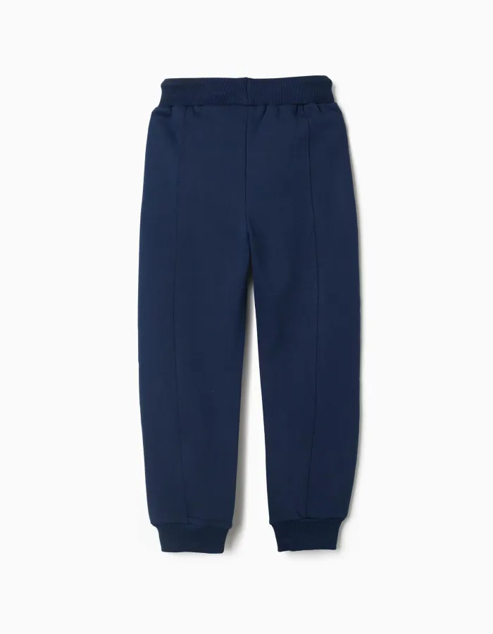 Brushed joggers with Spider-Man print and drawstring for boys, navy blue