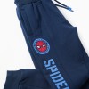 Brushed joggers with Spider-Man print and drawstring for boys, navy blue