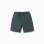 Midi cotton cargo shorts with a drawstring for boys, dark green