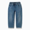 Denim joggers with drawstring and 5 pockets for boys, blue