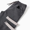 Denim joggers with drawstring and 5 pockets for boys, dark grey