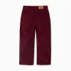 Straight fit corduroy trousers for boys, burgundy