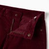 Straight fit corduroy trousers for boys, burgundy
