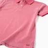 Cotton piqué polo shirt with jacquard for boys, dark pink