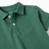 Short sleeve cotton piqué polo shirt for boys, dark green
