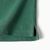 Short sleeve cotton piqué polo shirt for boys, dark green