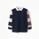 Long sleeve cotton polo shirt with stripes for boys, blue/beige/brown