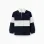 Sweatshirt with polo collar and colour block for boys, white/navy blue