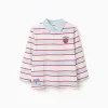 Striped long sleeve polo shirt Spider-Man for boys, white/blue/red