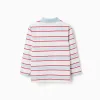 Striped long sleeve polo shirt Spider-Man for boys, white/blue/red