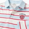 Striped long sleeve polo shirt Spider-Man for boys, white/blue/red