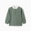 Long sleeve cotton polo shirt with print for boys, dark green