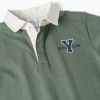Long sleeve cotton polo shirt with print for boys, dark green
