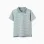 Striped cotton polo shirt with print for boys, light green/white