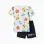 Short sleeve cotton pyjamas with Pokémon prints for boys, white/dark blue