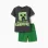 Cotton pyjamas with Minecraft print for boys, grey/green